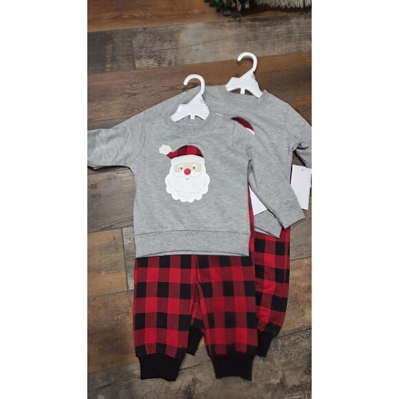 Planet Cotton Santa Plaid Two Piece Outfit Size 24M New With Tags. B9/10 - Picture 3 of 4